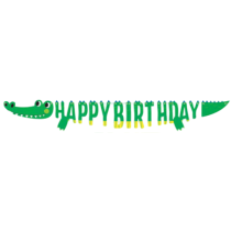 Festone Alligatore Happy Birthday "Alligator Party" Accessori e Addobbi Dinosauro