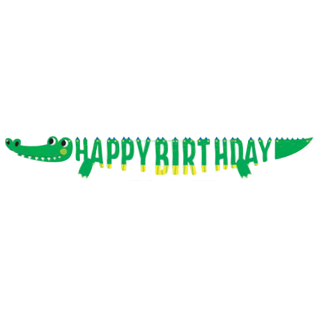 Festone Alligatore Happy Birthday "Alligator Party" Accessori e Addobbi Dinosauro