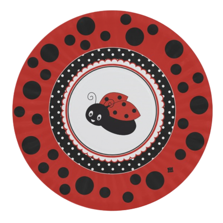 Piatto di Carta 24cm con Coccinella "Ladybug" 8pz Coccinella
