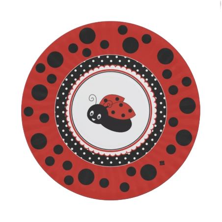 Piatto di Carta 18cm con Coccinella "Ladybug" 8pz Coccinella