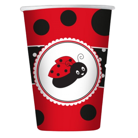 Bicchiere di Carta 200ml Coccinella "Ladybug" 8pz Coccinella
