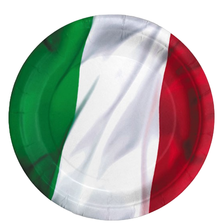 Piatto di Carta 18cm Tricolore Italia 18pz Italia