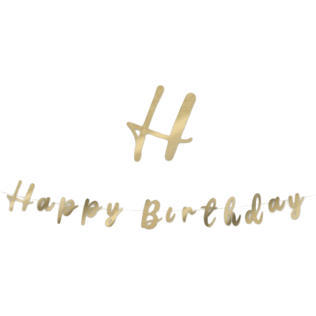 Festone Happy Birthday Oro Metallizzato 3mt Festoni Buon Compleanno