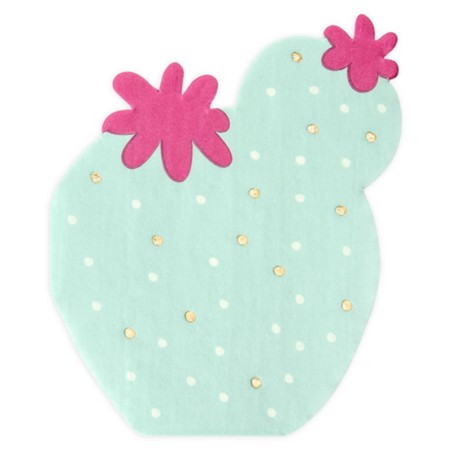 Tovagliolino di Carta 23x27cm Cactus con Spine in Oro 20pz Cactus e Lama