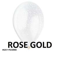 Palloncino in Lattice 13" GMS120 Rose Gold Metallizzato con Stampa Filigree 50pz Gemar "Wedding/Anniversary"