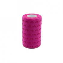 Tulle con Pois Fucsia 25MT Rotolo Decorato