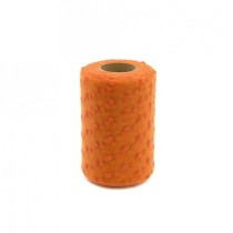 Tulle con Pois Arancione 25MT Rotolo Decorato