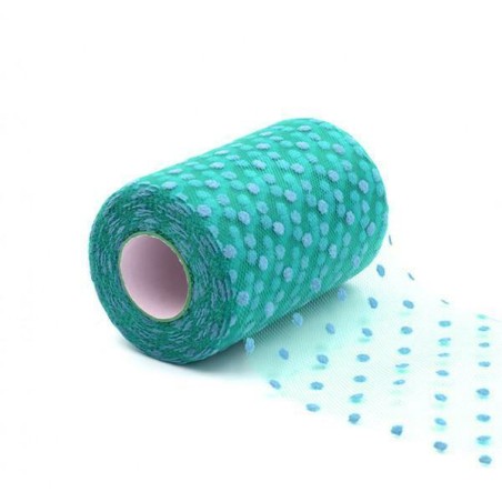 Tulle con Pois Tiffany 25MT Rotolo Decorato