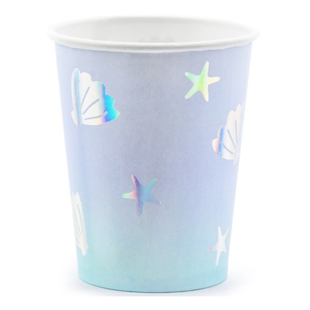 Bicchiere di Carta 220ml con Narvalo iridescente "Narwhal" 6pz Balena, Delfino e Narvalo