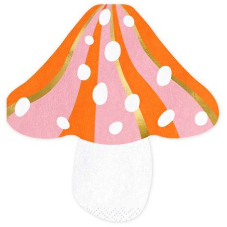 Tovagliolino di Carta 26x27cm Sagomato Fungo "Mushroom" 20pz Festa Tema Autunno
