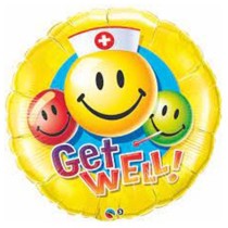 Palloncino in Foil 36" Jumbo Emoticon Sorridenti "Get Well" Emoticons