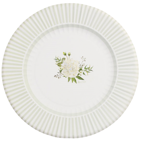 Sottopiatto di Carta 33cm "Floral White" 6pz Outlet Elegant