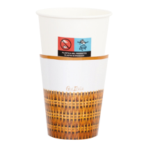 Bicchiere di Carta 250ml decorato effetto "Rattan" 8pz Rattan