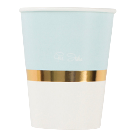 Bicchiere di Carta 250ml "Baby Chic Celeste" 8pz Outlet Elegant