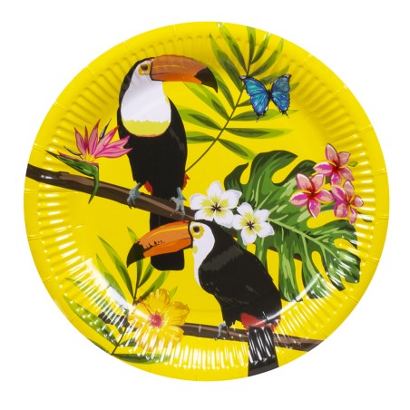 Piatto di Carta 23cm con Tucano "Toucan" 10pz Tucano "Toucan"