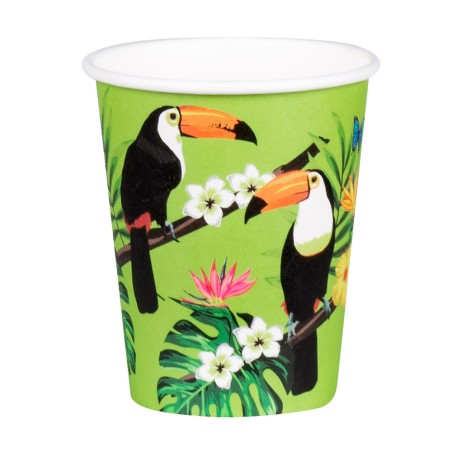 Bicchiere di Carta 210ml con Tucano Tropicale "Toucan" 10pz Tucano "Toucan"