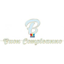 Festone Maxi Buon Compleanno "Chic Celeste" 6mt Compleanno Chic Celeste