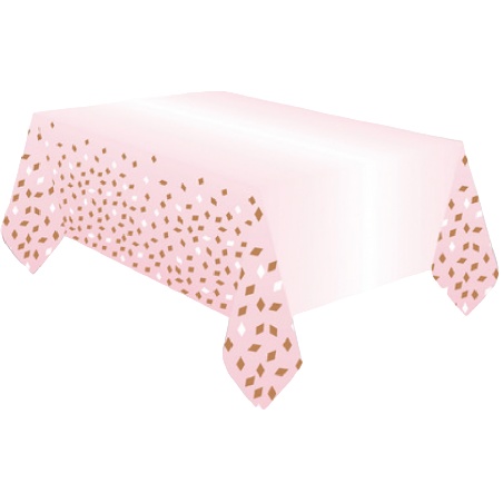 Tovaglia di Carta 120x180cm con Confetti Rose Gold "Birthday" Happy Birthday Rose Gold