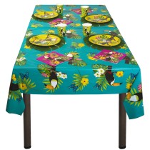 Tovaglia di Plastica 130x180cm Foglie Tropicali e Tucani "Toucan" Tucano "Toucan"