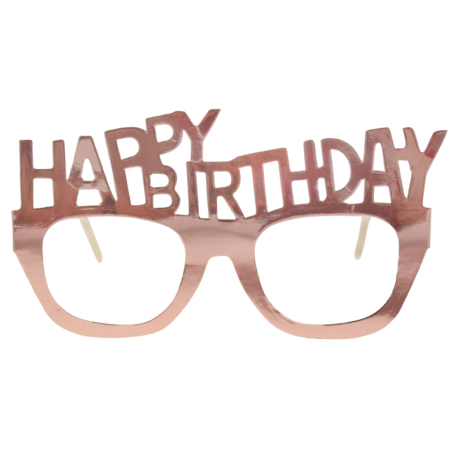 Occhiali Happy Birthday Rose Gold 4pz Occhiali Party
