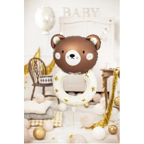 Palloncino in Foil 35" Super Shape Sonaglio con Orsetto "Teddy Rattle" Baby Shower