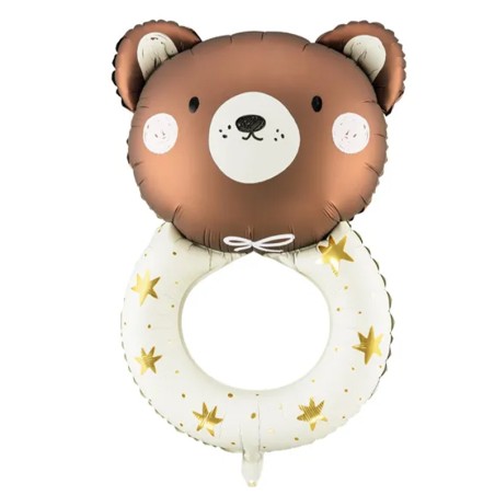 Palloncino in Foil 35" Super Shape Sonaglio con Orsetto "Teddy Rattle" Baby Shower