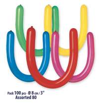 Palloncino in Lattice 3” Modellabile D6 Assortito "Assorted 080" 50pz Gemar Standard Modellabili 3" D6