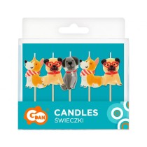 Candelina Picks Cagnolini "Dogs" 5pz Candeline Sagomate Fantasia