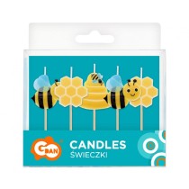 Candelina Ape e Alveare "Bees Honeycombs" 5pz Candeline Sagomate Fantasia