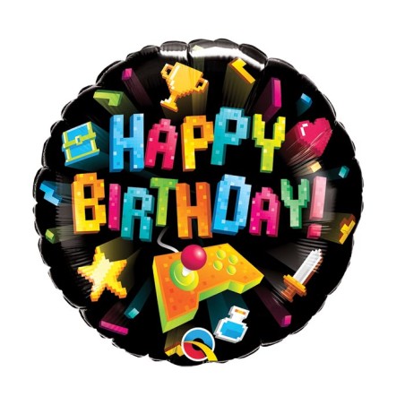 Palloncino in Foil 18" Videogiochi "Happy Birthday Gaming" Palloncini Tema Videogiochi