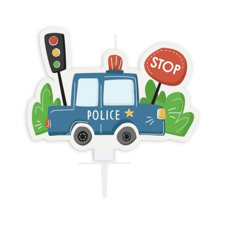 Candelina sagomata Macchina della Polizia "Police" Polizia "Police"