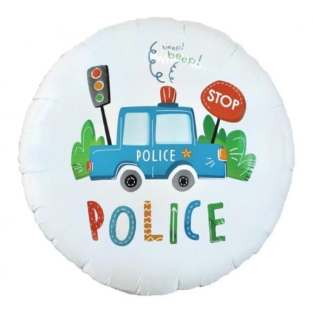 Palloncino in Foil 18" con Macchina della Polizia "Police" Polizia "Police"