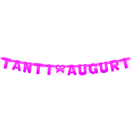 Festone Tanti Auguri Fucsia Metallizzato 2.15mt Festoni Buon Compleanno