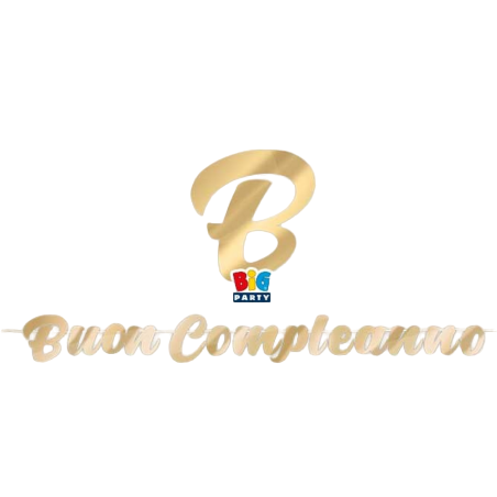 Festone Maxi Buon Compleanno "Gold" 6mt Festoni Buon Compleanno