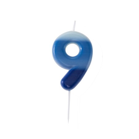 Candelina 10.5cm Blu Sfumata N.9 Outlet Candeline