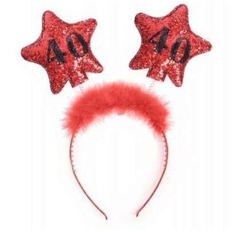 Cerchietto per Capelli con Antenne Stella Rosso 40 Anni Cerchietti e Tiare