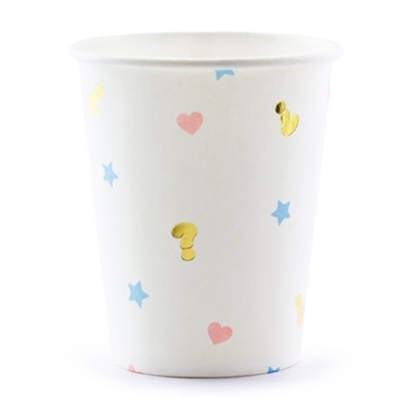 Bicchiere di Carta 200ml Gender Reveal "Boy or Girl?" 6pz Tavola Gender Reveal Boy or Girl?