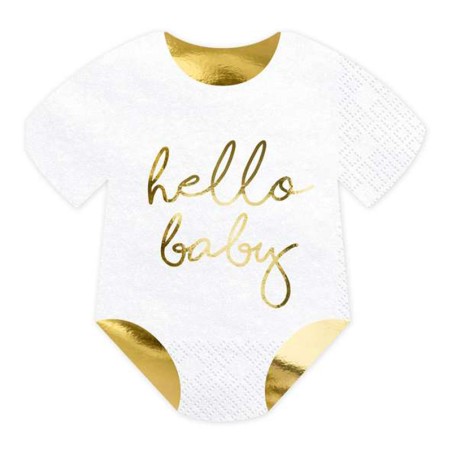 Tovagliolino di Carta 32x31cm sagomato Body Bimbo "Hello Baby" 20pz Baby Shower