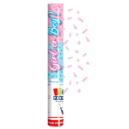 Cannon Sparacoriandoli Rosa "Gender Reveal" 30cm Sparacoriandoli Eventi