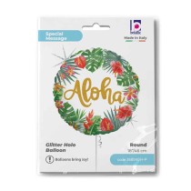 Palloncino in Foil 18" Tropicale "Tropical Aloha" Happy Birthday Grabo