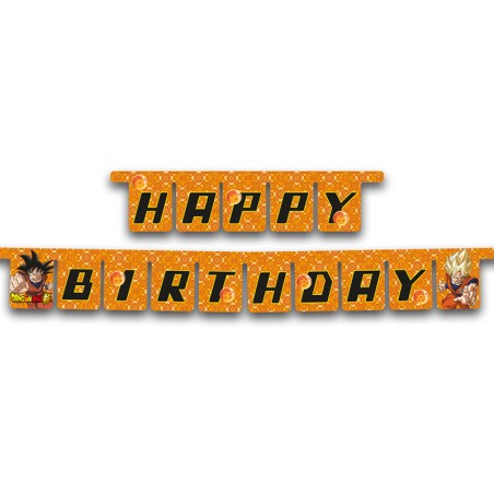 Festone Happy Birthday carta con Dragon Ball Super 3mt Dragon Ball