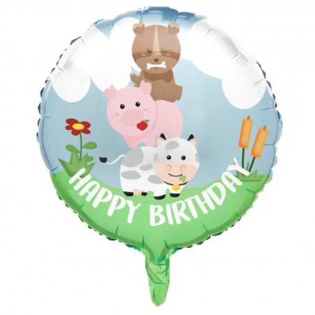 Palloncino in Foil 18"Fattoria Happy Birthday "Happy Farm" Fattoria