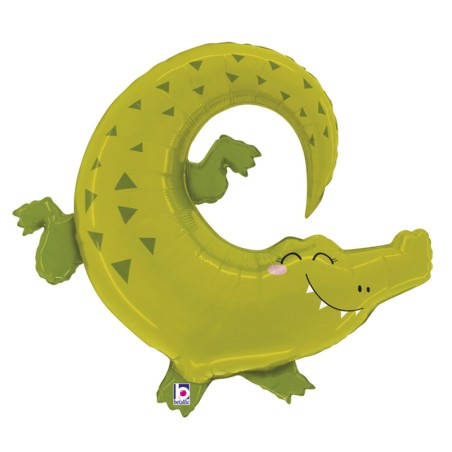 Palloncino in Foil 41" Super Shape Alligatore "Jungle Alligator" Animali Grabo