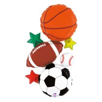 Palloncino in Foil 48" Multi-Balloons Sport "Multi-Sports Stacker" Sport e Veicoli Grabo