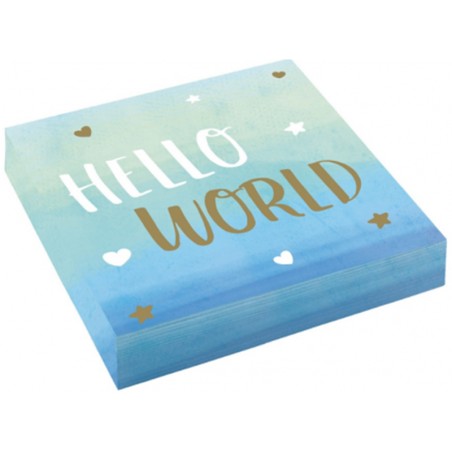Tovagliolo di Carta 33x33cm Celeste "Oh Baby Blue" 16pz Accessori Tavola Nascita Celeste