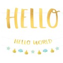 Festone Nascita Hello World "Oh Baby Blue" 2pz