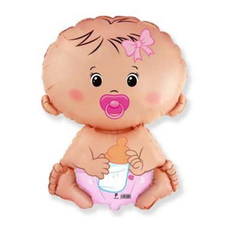 Palloncino in Foil 14" Mini Shape Bimba "Baby Girl" Nascita e Battesimo