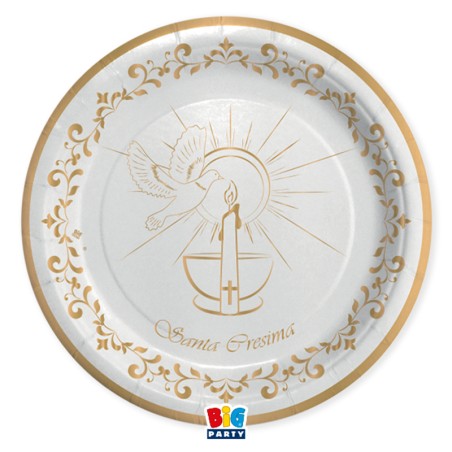 Piatto di Carta 24cm Santa Cresima "Gold" 8pz Santa Cresima