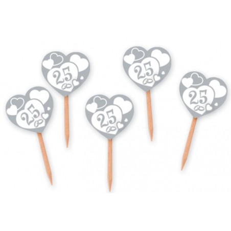 Picks Sagomati Cuore "25° Anniversario" 25pz 25° Anniversario