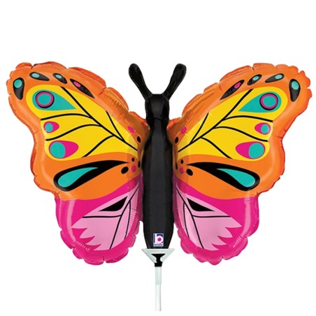 Palloncino in Foil 14" Mini Shape Farfalla "Colorful Butterfly" Animali Grabo